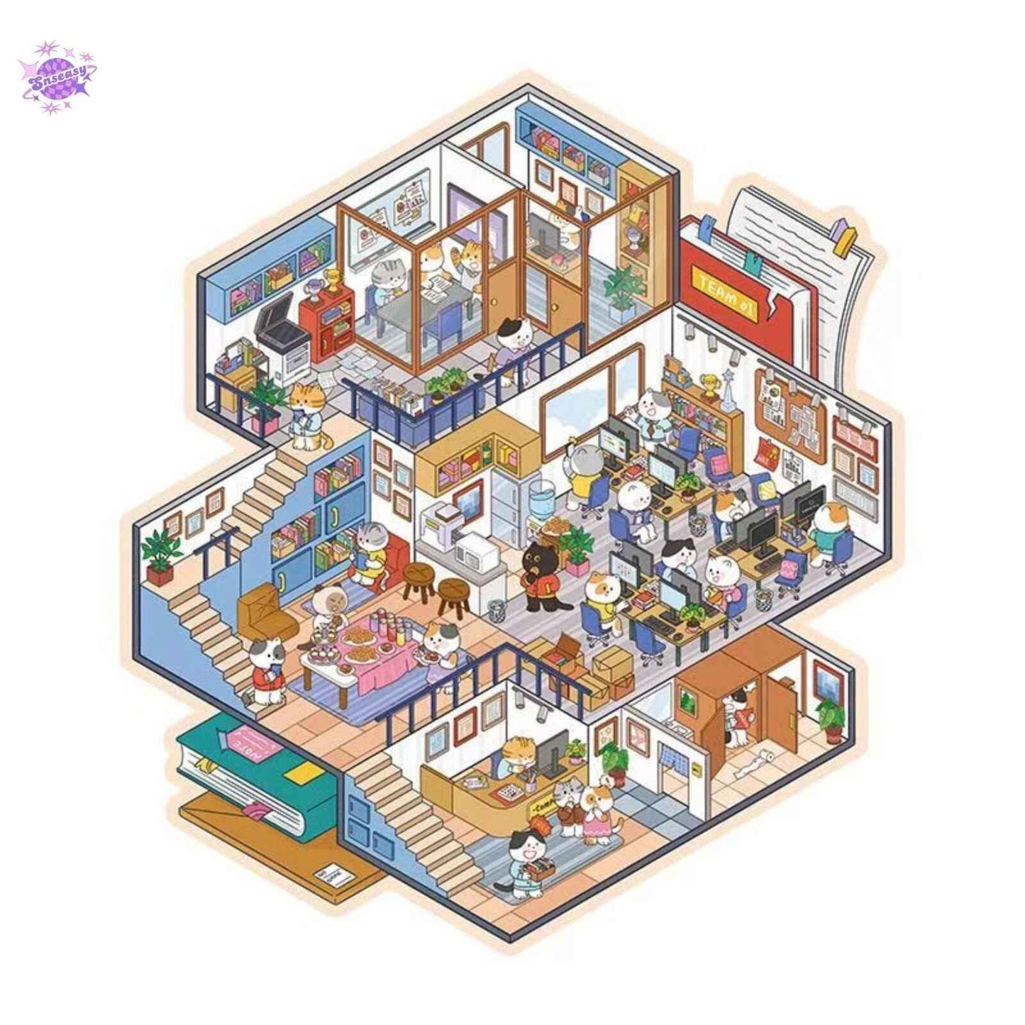 Urban Theme Plus – 3D Miniature Sticker Scenes - 2 Theme Sets: Animal Office | Cowboy Party