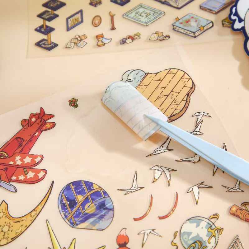 Prince Fairy Tale Book Series – 3D Miniature Sticker Scenes - 4 Theme Sets: Rose Collector | Star Museum | Galactic Spaceship | Sunset Cloud House