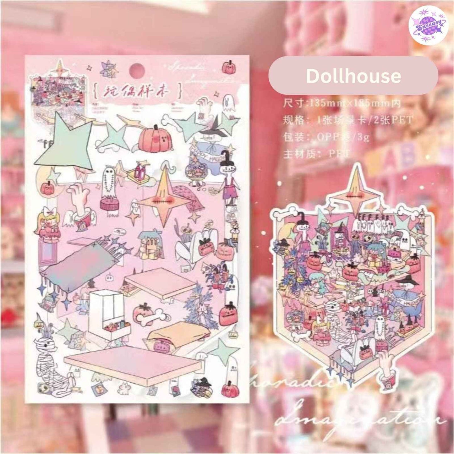 Cottage Series – 3D Miniature Sticker Scenes - 4 Theme Sets: Dollhouse | Winter Cottage | Forest Treehouse | Fairy Cottage