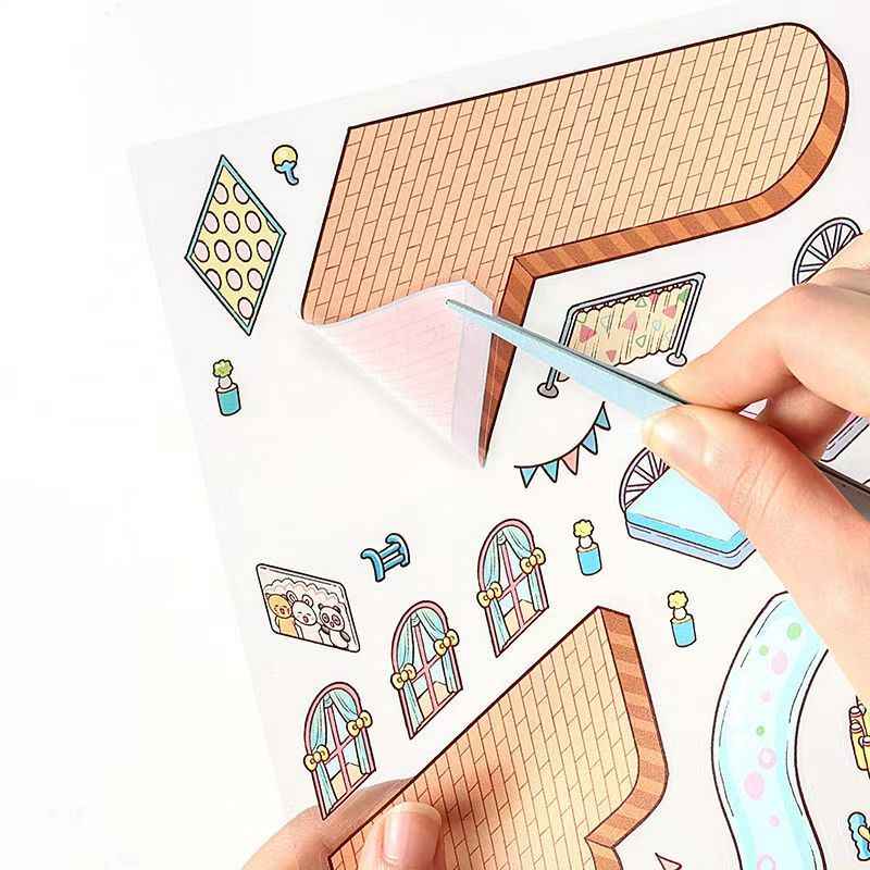 Four Seasons Cottage – 3D Miniature Sticker Scenes - 4 Theme Sets: Spring Cottage | Summer Cottage | Autumn Cottage | Winter Cottage