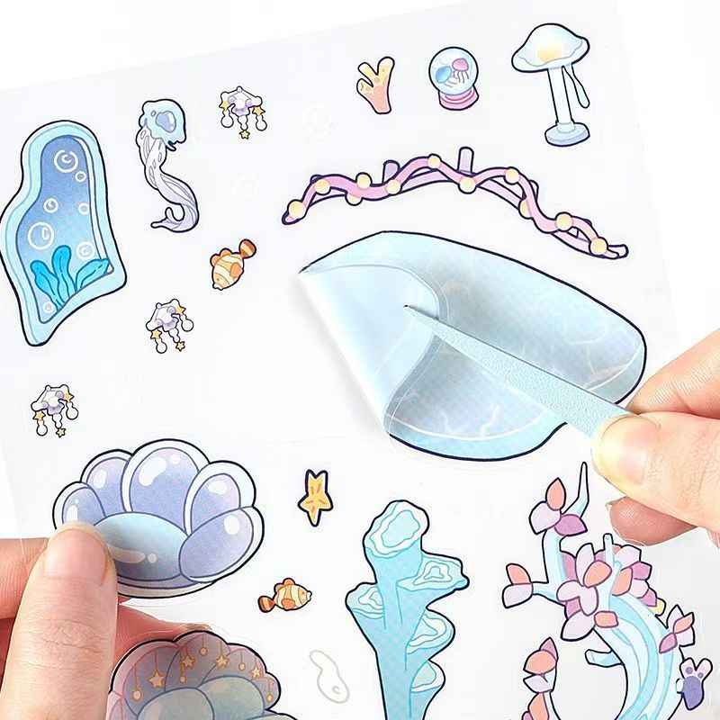 Sweet Treats Island Series – 3D Miniature Sticker Scenes - 4 Theme Sets: Bread Message | Tree Hole Cat Café | Ocean Crystal Ball | Rabbit Supermarket