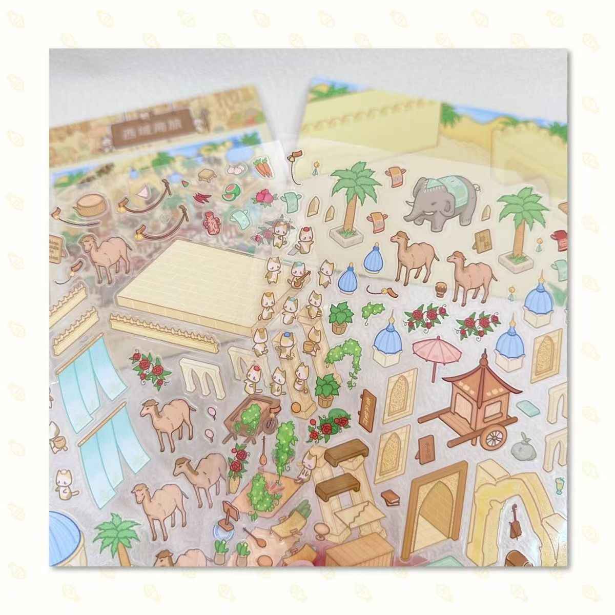 Chinese Heritage - Original Design – 3D Miniature Sticker Scenes - 4 Theme Sets: Dunhuang Scrolls | Garden Chess | Silk Road Travel | Tie-Dye Art Studio