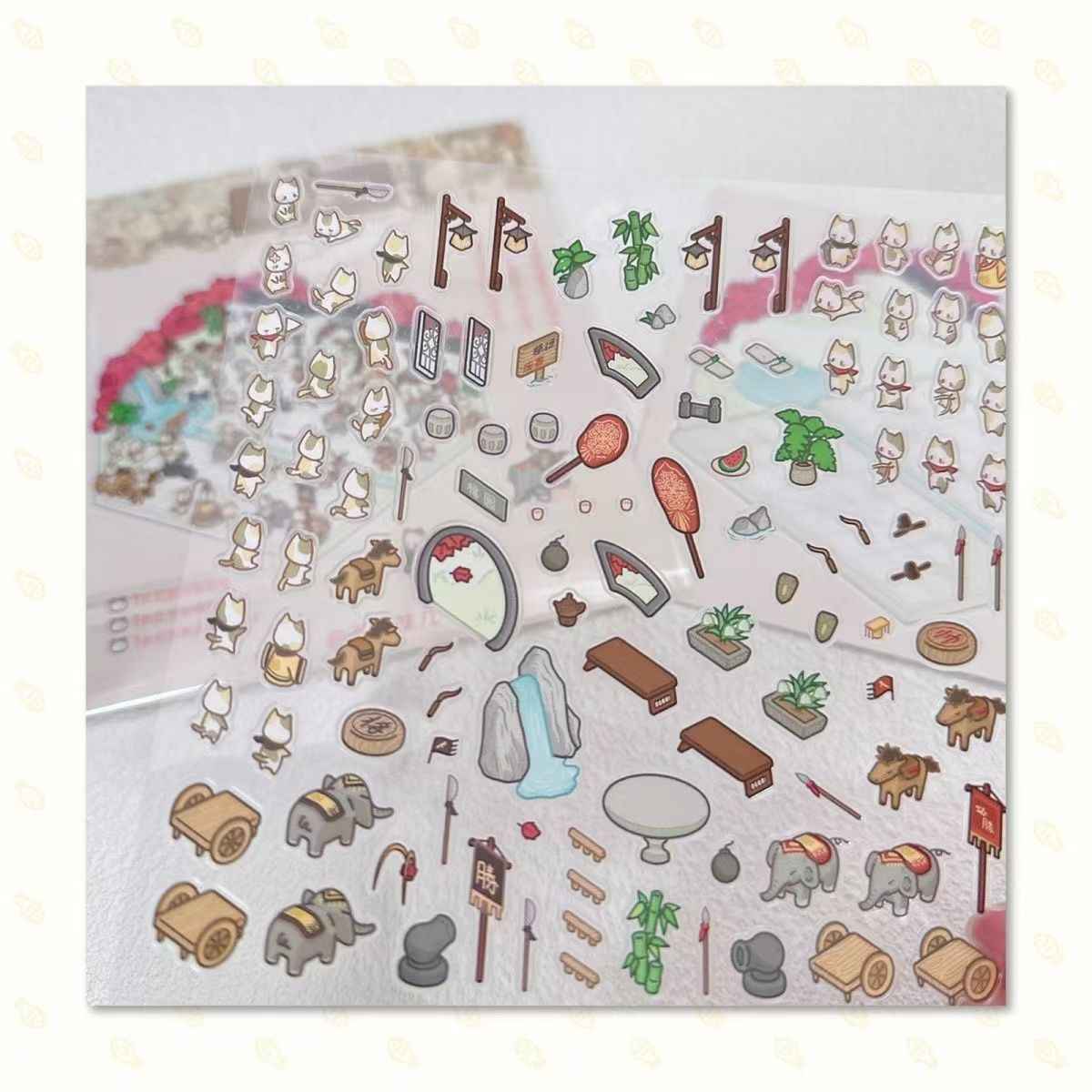 Chinese Heritage - Original Design – 3D Miniature Sticker Scenes - 4 Theme Sets: Dunhuang Scrolls | Garden Chess | Silk Road Travel | Tie-Dye Art Studio
