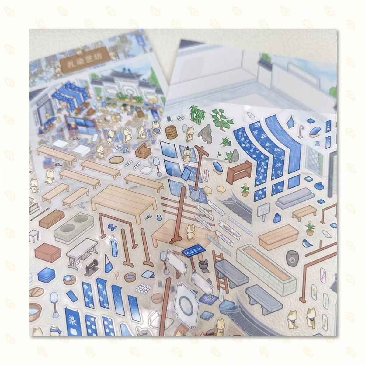 Chinese Heritage - Original Design – 3D Miniature Sticker Scenes - 4 Theme Sets: Dunhuang Scrolls | Garden Chess | Silk Road Travel | Tie-Dye Art Studio