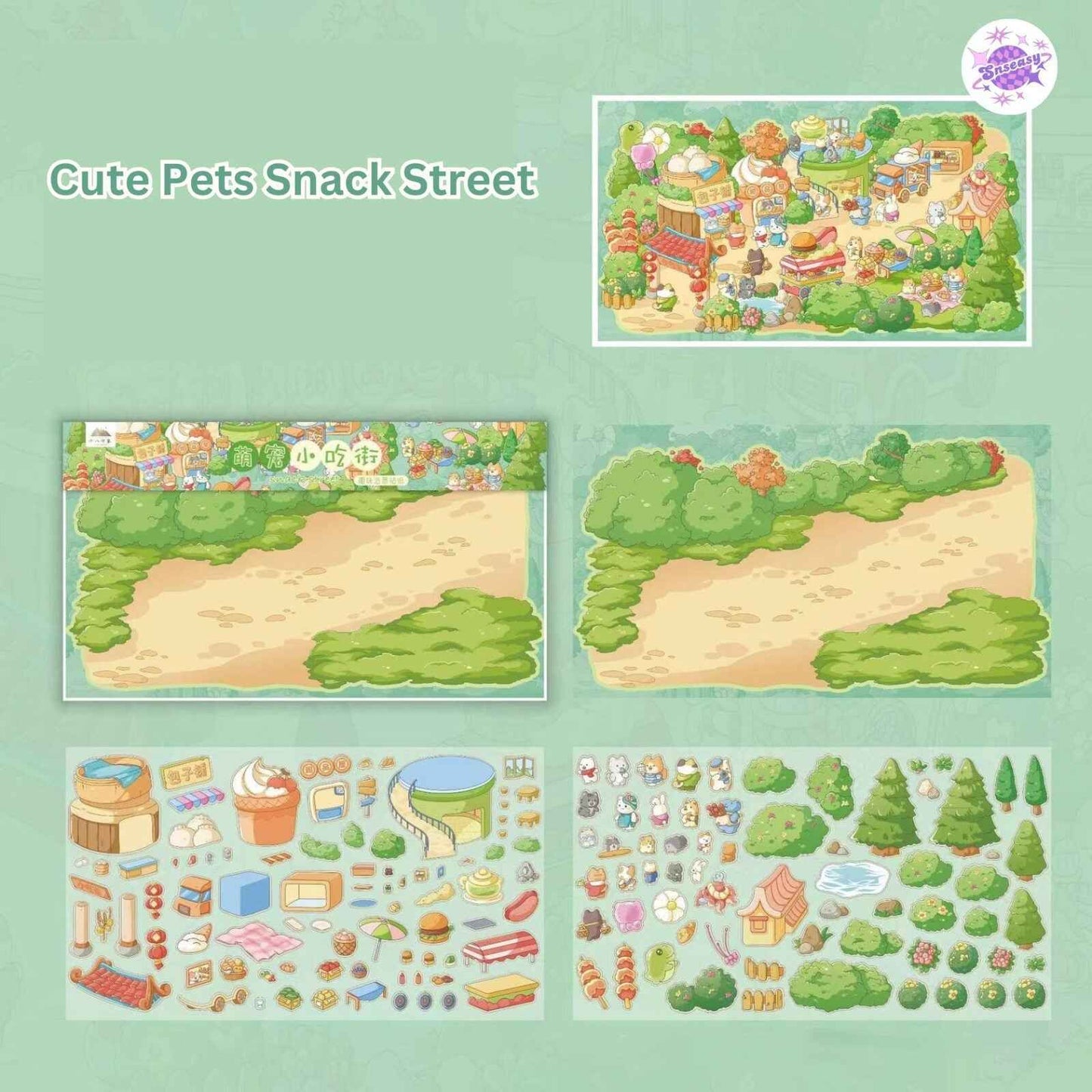 Eighteen Impressions 3.0 – 3D Miniature Sticker Scenes - 2 Theme Sets: Cute Pets Snack Street | Let’s Have Some Soup