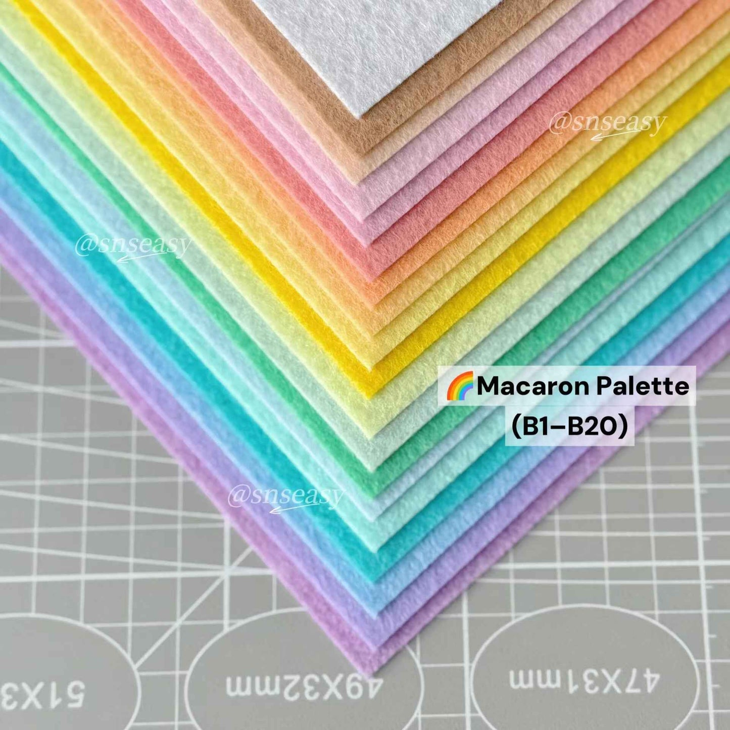 88 Colors Felt Fabric DIY Kit β Soft 1.1mm & Thick 1.5mm Sheets for Crafts, Plushies & Albums (Copy)