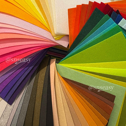 88 Colors Felt Fabric DIY Kit – Soft 1.1mm & Thick 1.5mm Sheets for Crafts, Plushies & Albums (Copy)