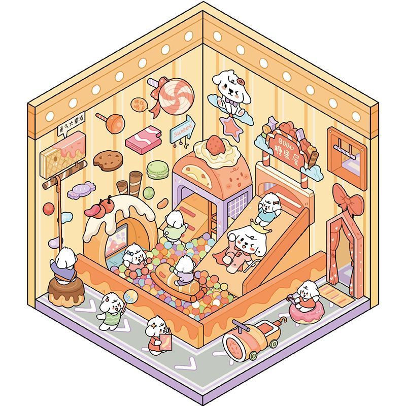 BoBo Puppy Sticker Book β 12 Fun-Themed Scenes | 3D Miniature Scene Stickers