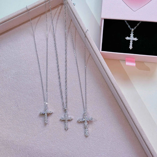 "Crystal Cross" 925 Sterling Silver Necklace with 8A Zircon – Ultra-Sparkle & Timeless (Copy)