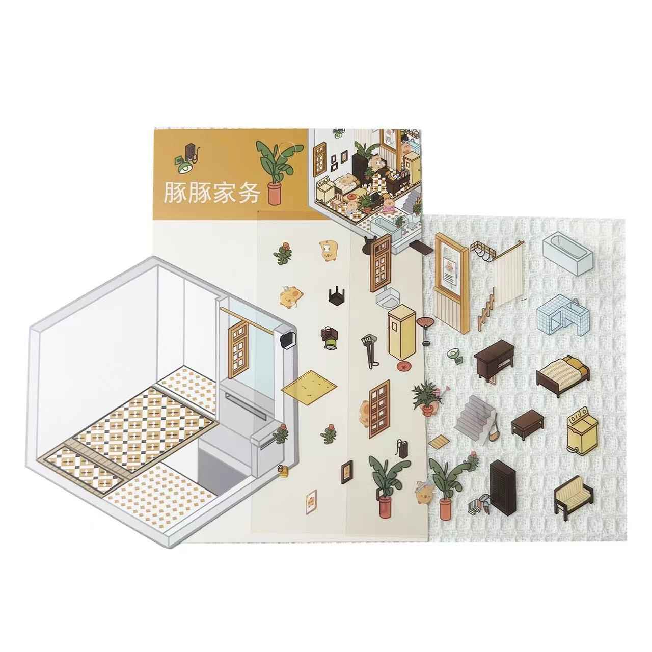 Cute Animal Party Stickers Scene – 12 Fun-Filled Themes: Bunny Flower Coffee | Puppy Supermarket | Penguin Christmas Cabin | Puppy Firework Night Market | Panda Bookstore | Panda Restaurant | Panda Theater | Panda Dress Shop | Bear Bakery | Capybara Offic - SNSEASY