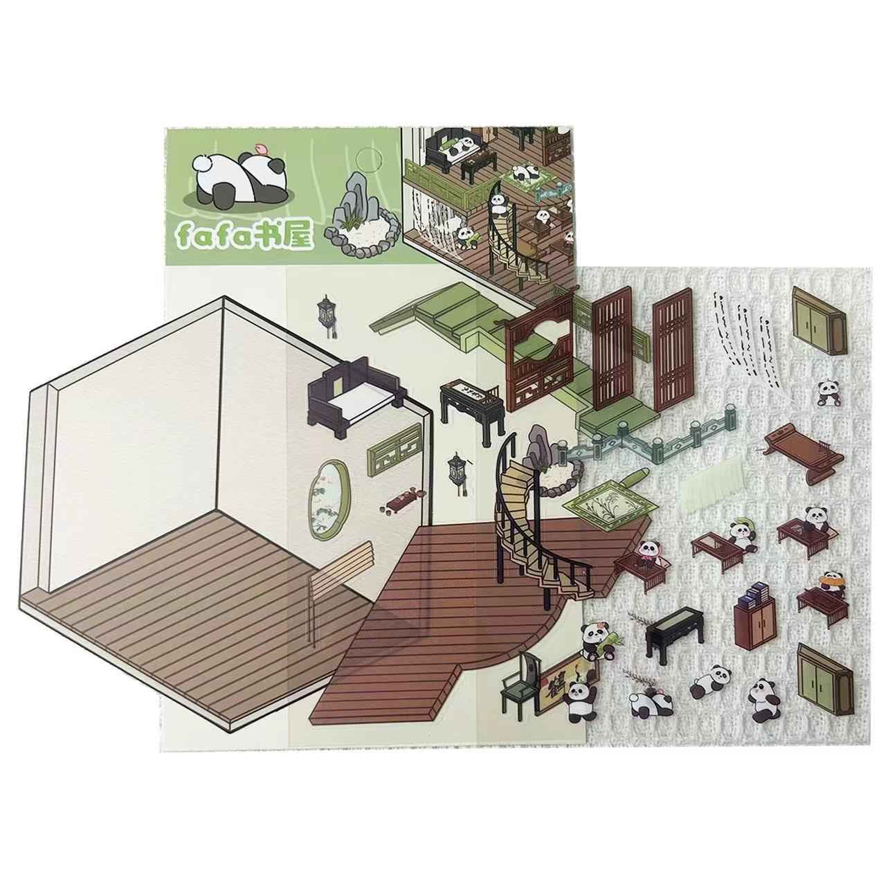 Cute Animal Party Stickers Scene – 12 Fun-Filled Themes: Bunny Flower Coffee | Puppy Supermarket | Penguin Christmas Cabin | Puppy Firework Night Market | Panda Bookstore | Panda Restaurant | Panda Theater | Panda Dress Shop | Bear Bakery | Capybara Offic - SNSEASY