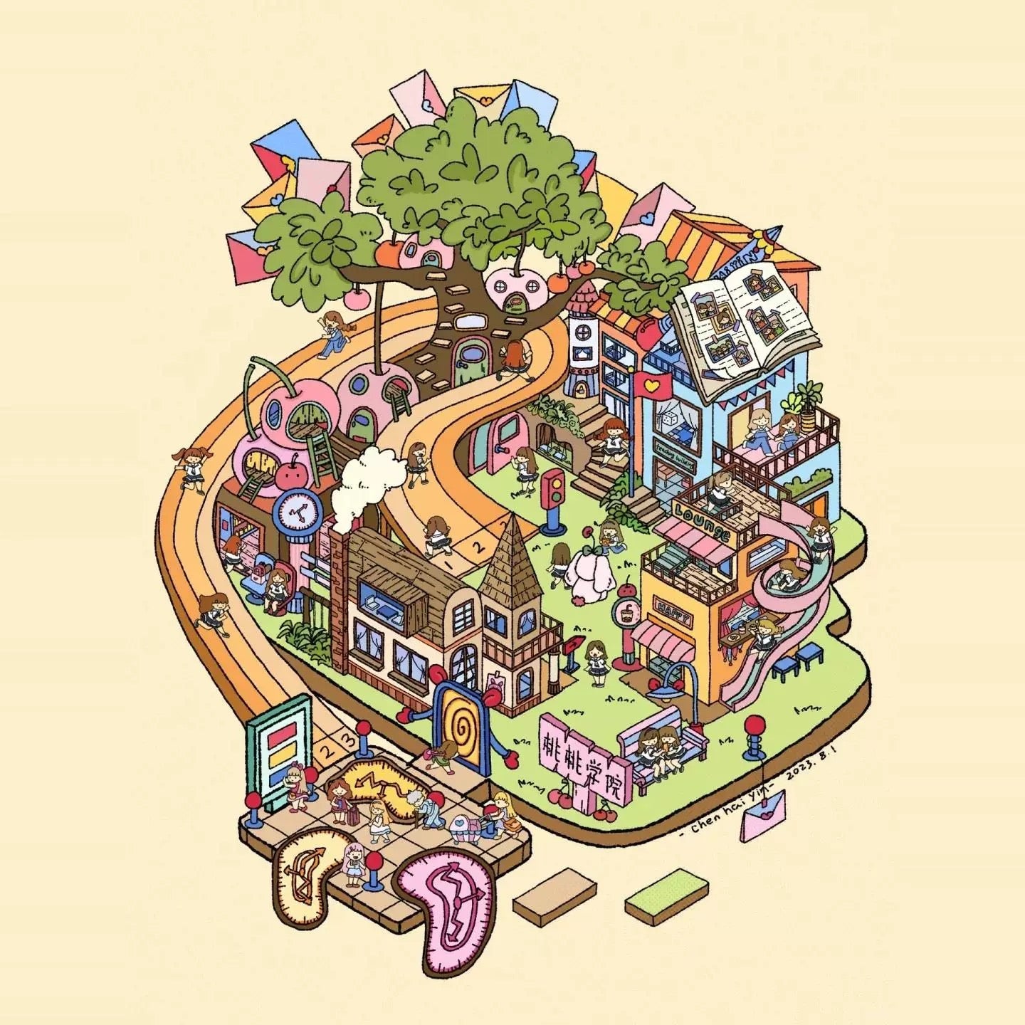 Dream Fairytale World – 12 Stickers Scene Themes: Lawn Wedding | Island Villa | Lazy House | Bunny Forest House | Traditional Hotpot Restaurant | Ancient Town | Elementary Classroom | High School Girls | Panda Villa | Birthday Party | Girl’s Forest Cottage | Cute Girl’s Home