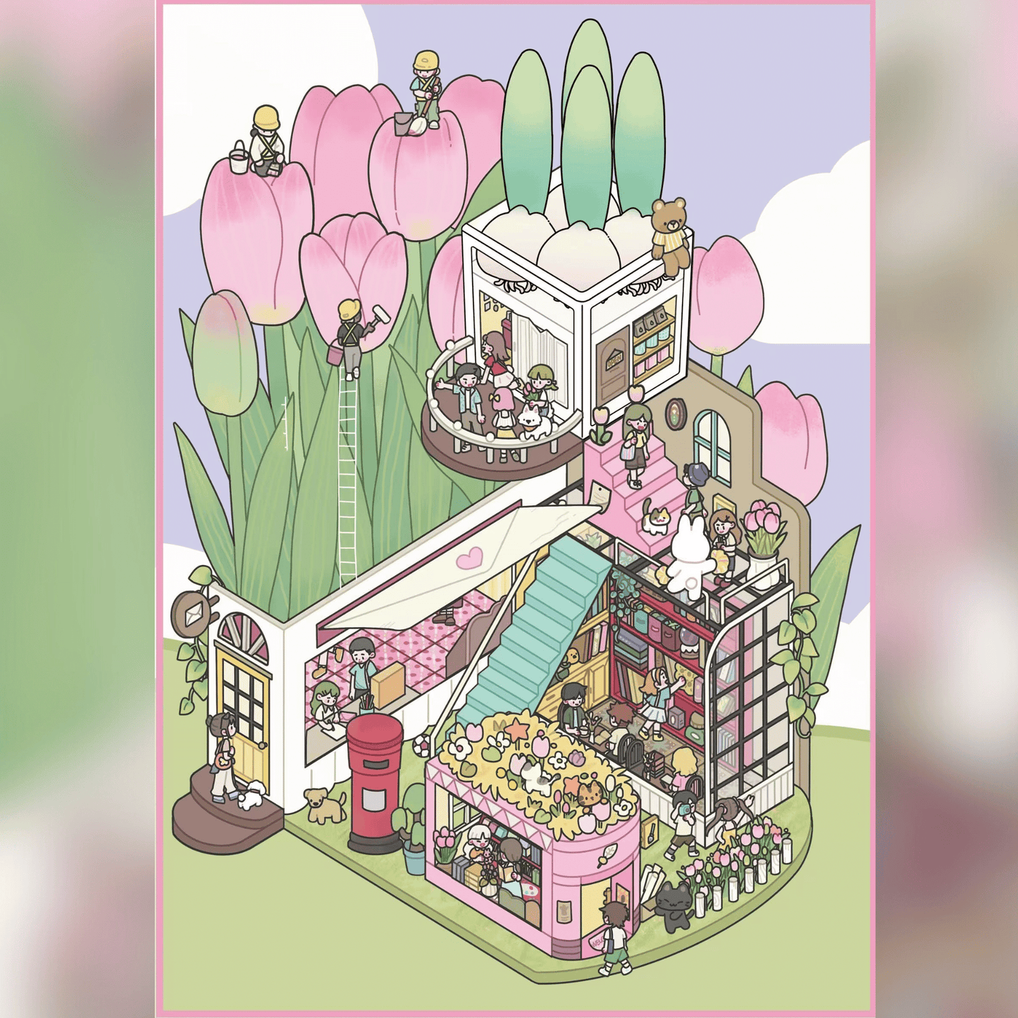 Dreamland Adventures – Plus Size 3D Miniature Scene Stickers – 2 Theme Sets: Peking Opera | Tulip Dream Garden
