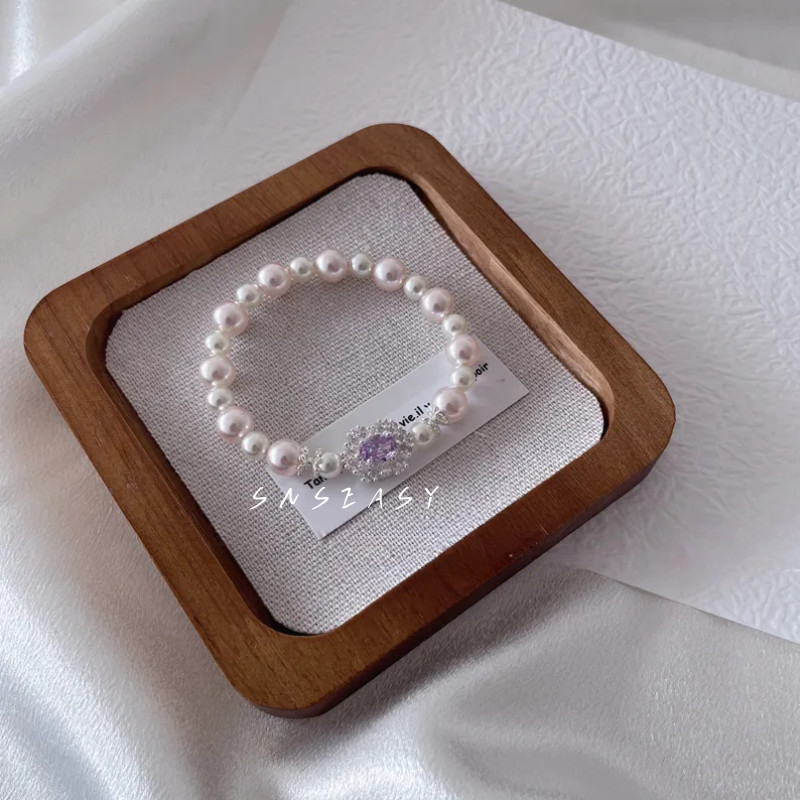 Dreamy Purple Pearl Bracelet β Swarovski Pearls