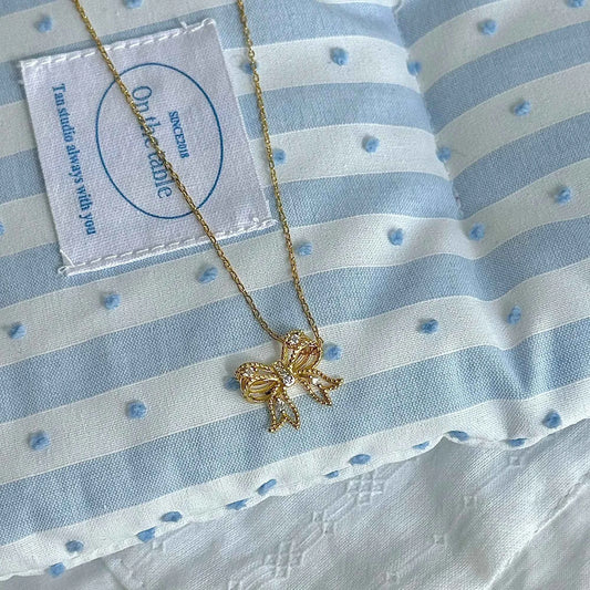 "First Heartbeat" 925 Sterling Silver Bow Necklace – Petite Sparkle, Big Romance (Copy)