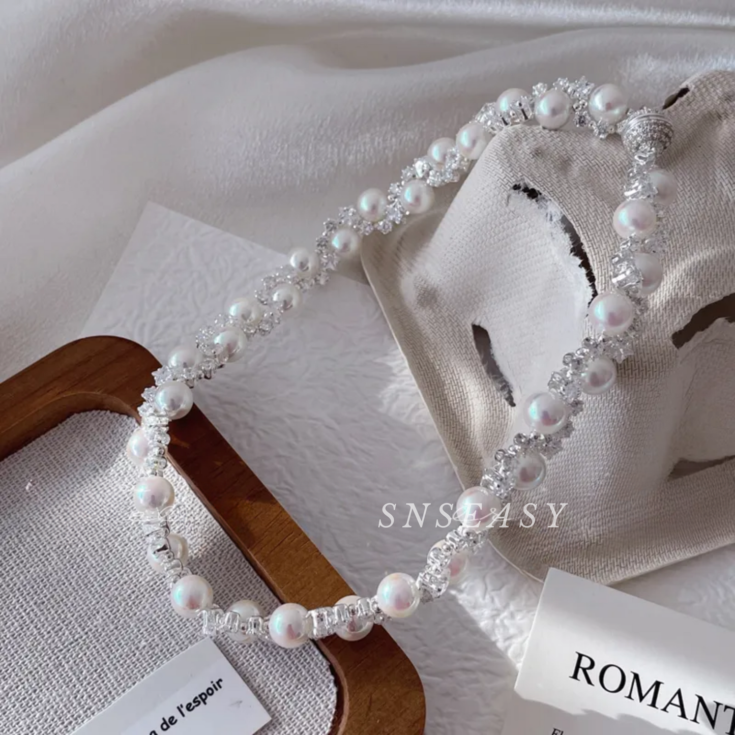 Galaxy Sparkle Pearl Necklace and Bracelet Set – Swarovski Pearls with Magnetic Clasp