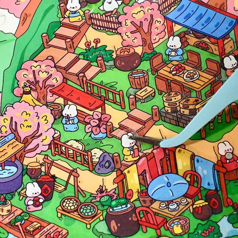 Game Start – 3D Miniature Scene Stickers – 4 Theme Sets: Cake Party | Adventurer’s Town | Mountain Wonderland | Haunted House