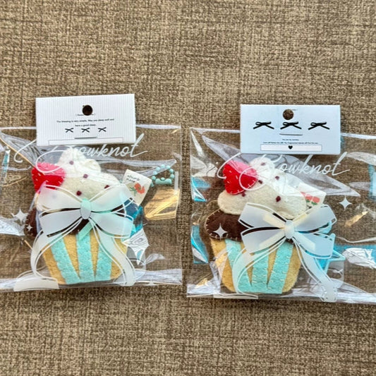 Handmade “Summer Breeze” Felt Cupcake Charm | Light & Fresh Felt Dessert Accessory
