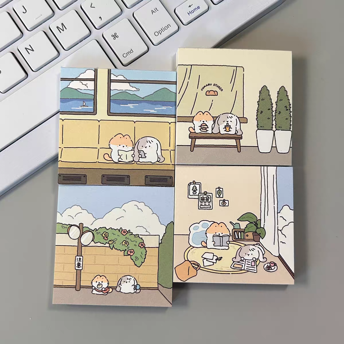 Meow & Bun All-in-One Cute Stationery Set β 15-Piece Gift Box for Journal Lovers