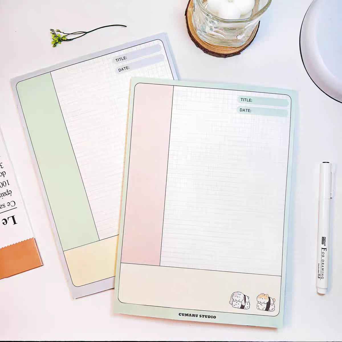 Meow & Bun All-in-One Cute Stationery Set β 15-Piece Gift Box for Journal Lovers