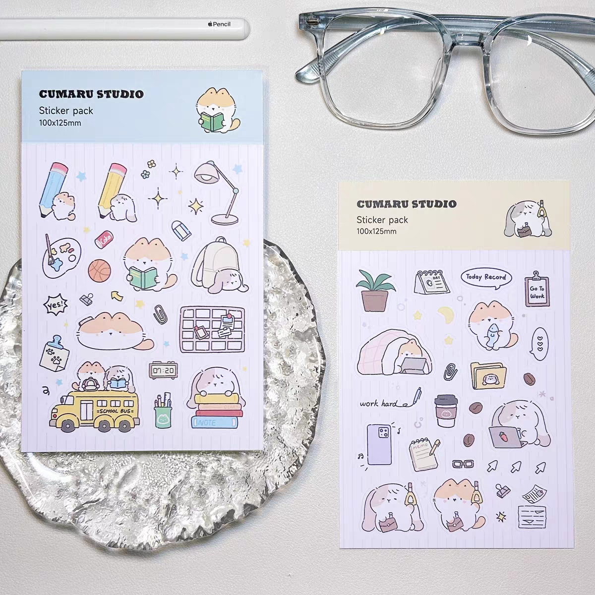 Meow & Bun All-in-One Cute Stationery Set β 15-Piece Gift Box for Journal Lovers