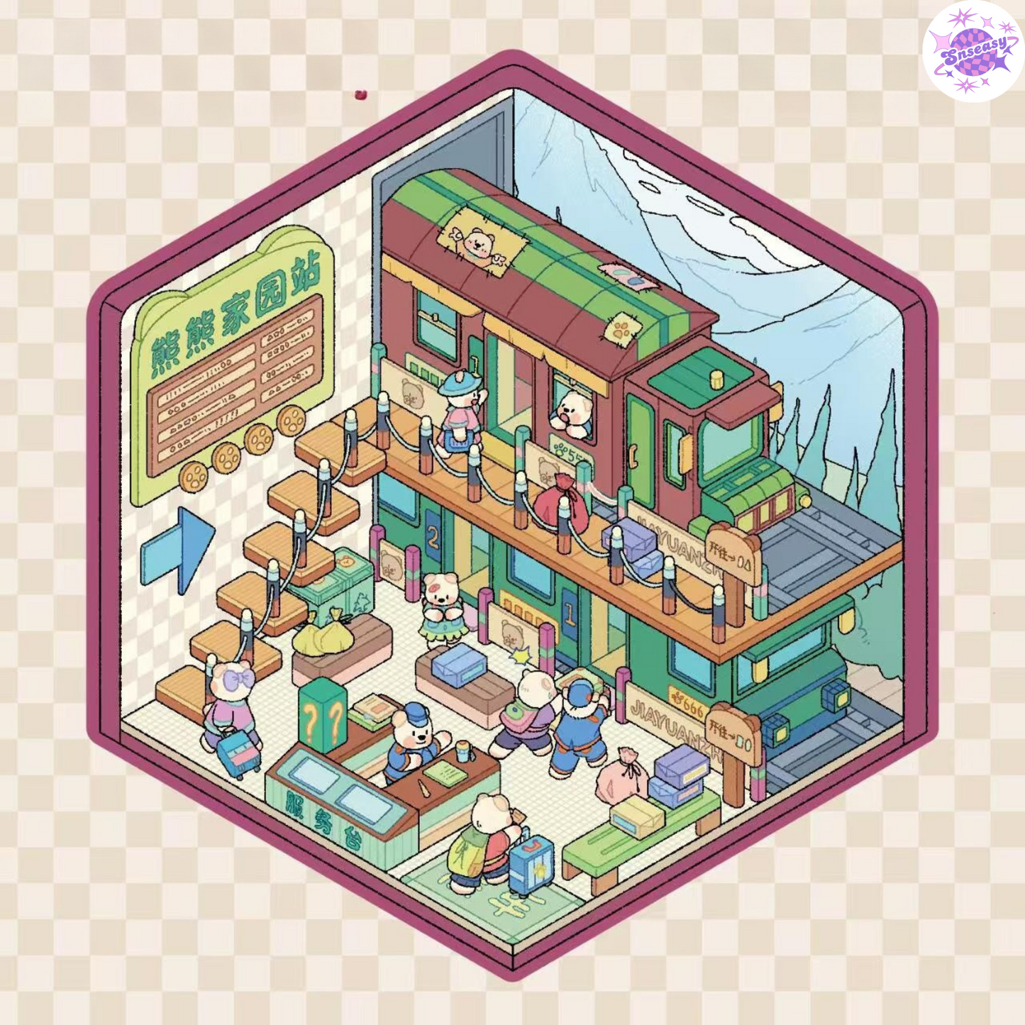 Miniature 3D Scene Stickers Scrapbook 7.0 – 20 Unique Themes: Purple Book (10 Themes) | Yellow Book (10 Themes)