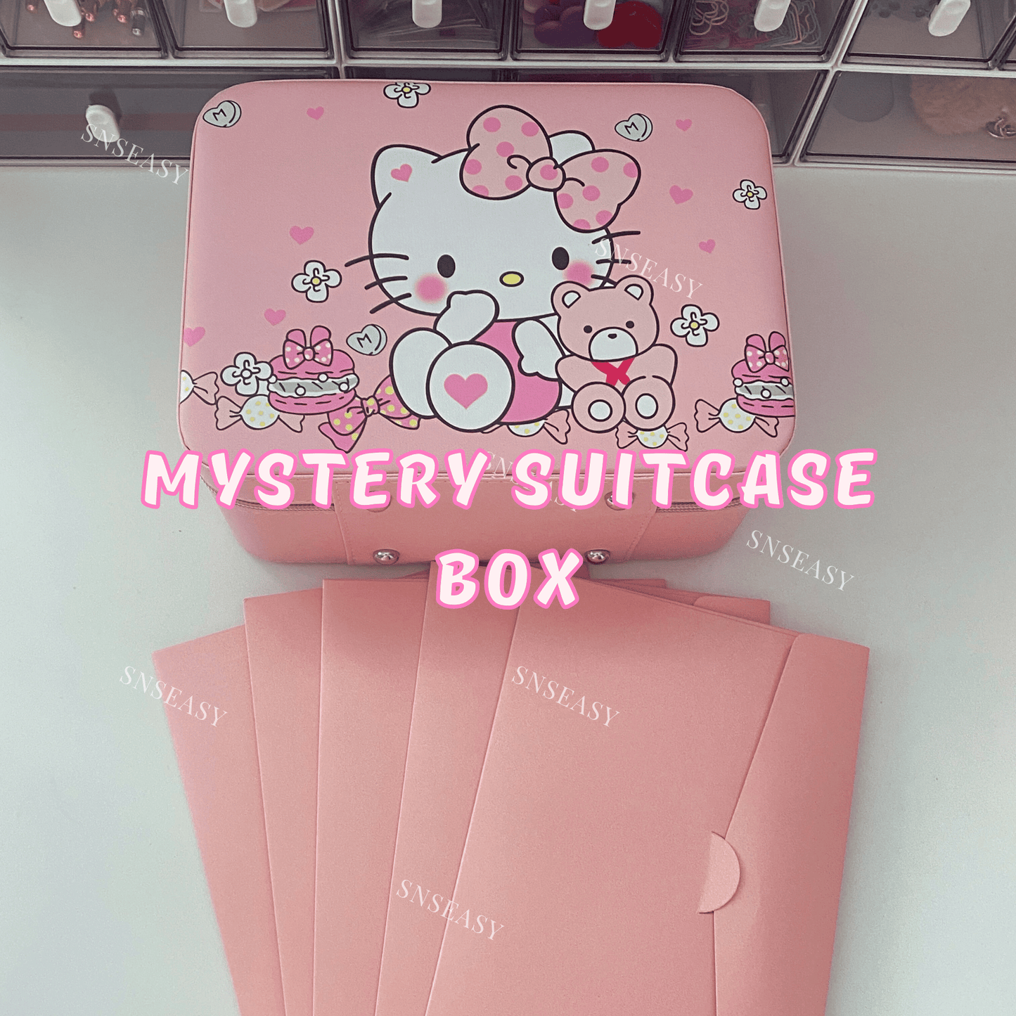 Cute Mystery Suitcase Gift Box | 10 Mystery Balls + 5 Surprise Scene Stickers
