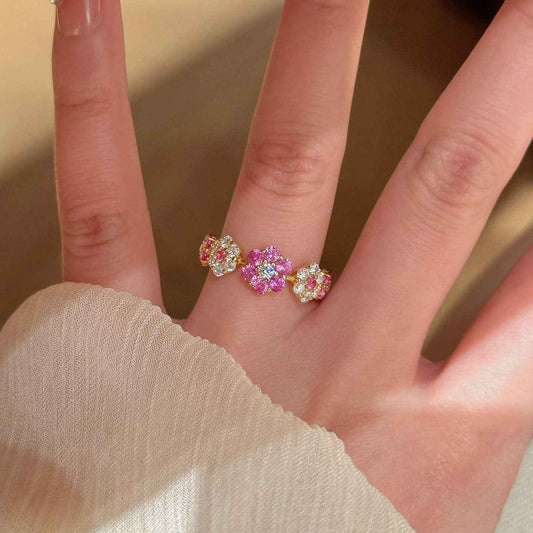 Colorful Blossom Open Ring