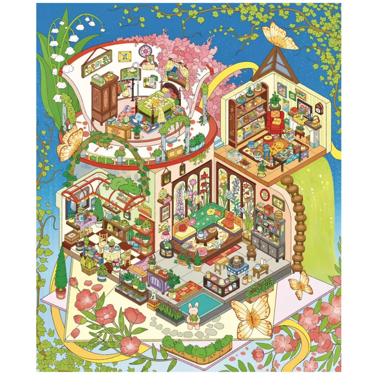 Original Nature House 2.0 – 3D Miniature Sticker Scenes - 4 Theme Sets