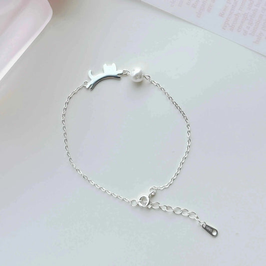 "Playful Kitty" 925 Sterling Silver Bracelet - Cute, Simple, and Elegant (Copy)