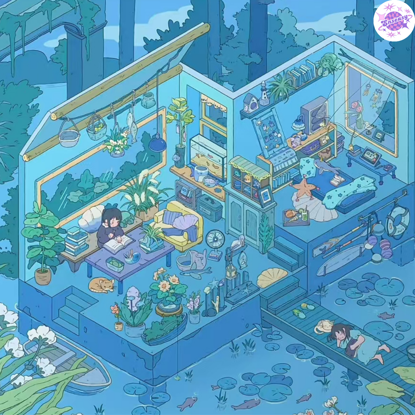 Plus Dream House 9.0 – 3D Miniature Sticker Scenes - 4 Theme Sets: Night House | Garden House | Treehouse | Warm House