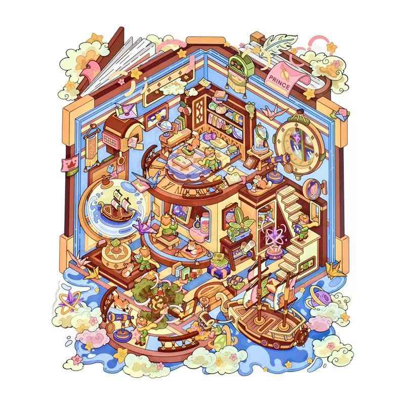 Plus The Little Prince 12.0 – 3D Miniature Sticker Scenes - 2 Theme Sets: Rose Garden | Geographer
