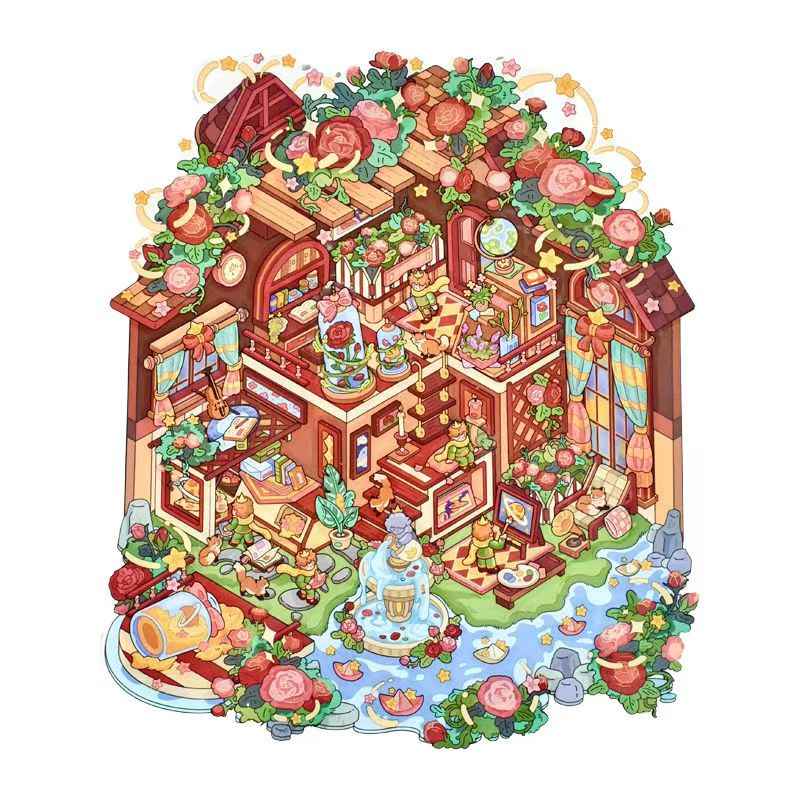Plus The Little Prince 12.0 – 3D Miniature Sticker Scenes - 2 Theme Sets: Rose Garden | Geographer
