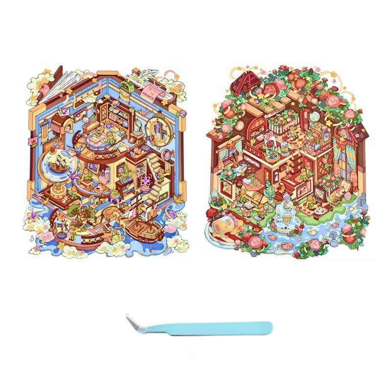 Plus The Little Prince 12.0 – 3D Miniature Sticker Scenes - 2 Theme Sets: Rose Garden | Geographer
