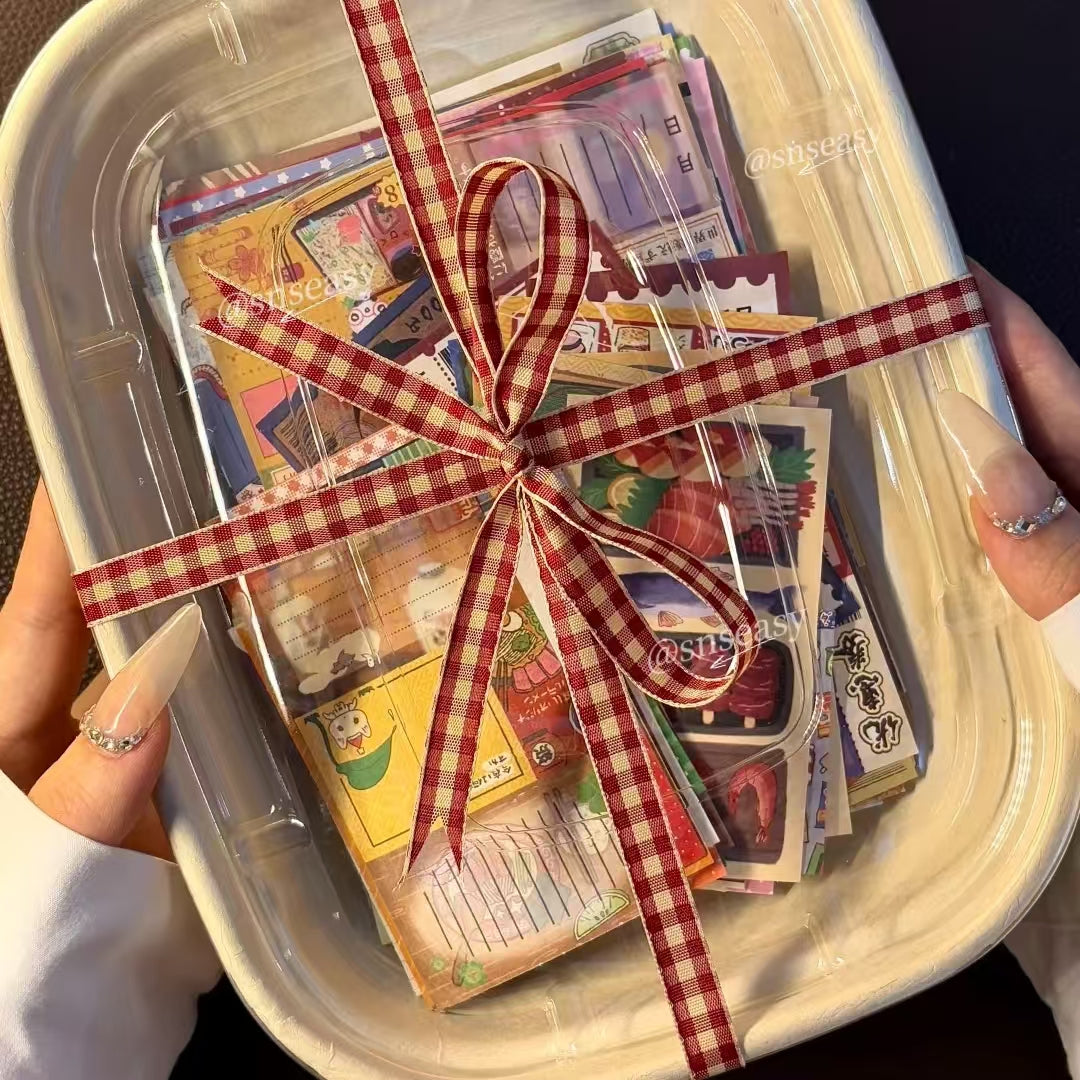 Retro Japanese Stationery Mystery Box – 20 Pieces of Vintage-Inspired Tapes, Stickers & Memo Pads