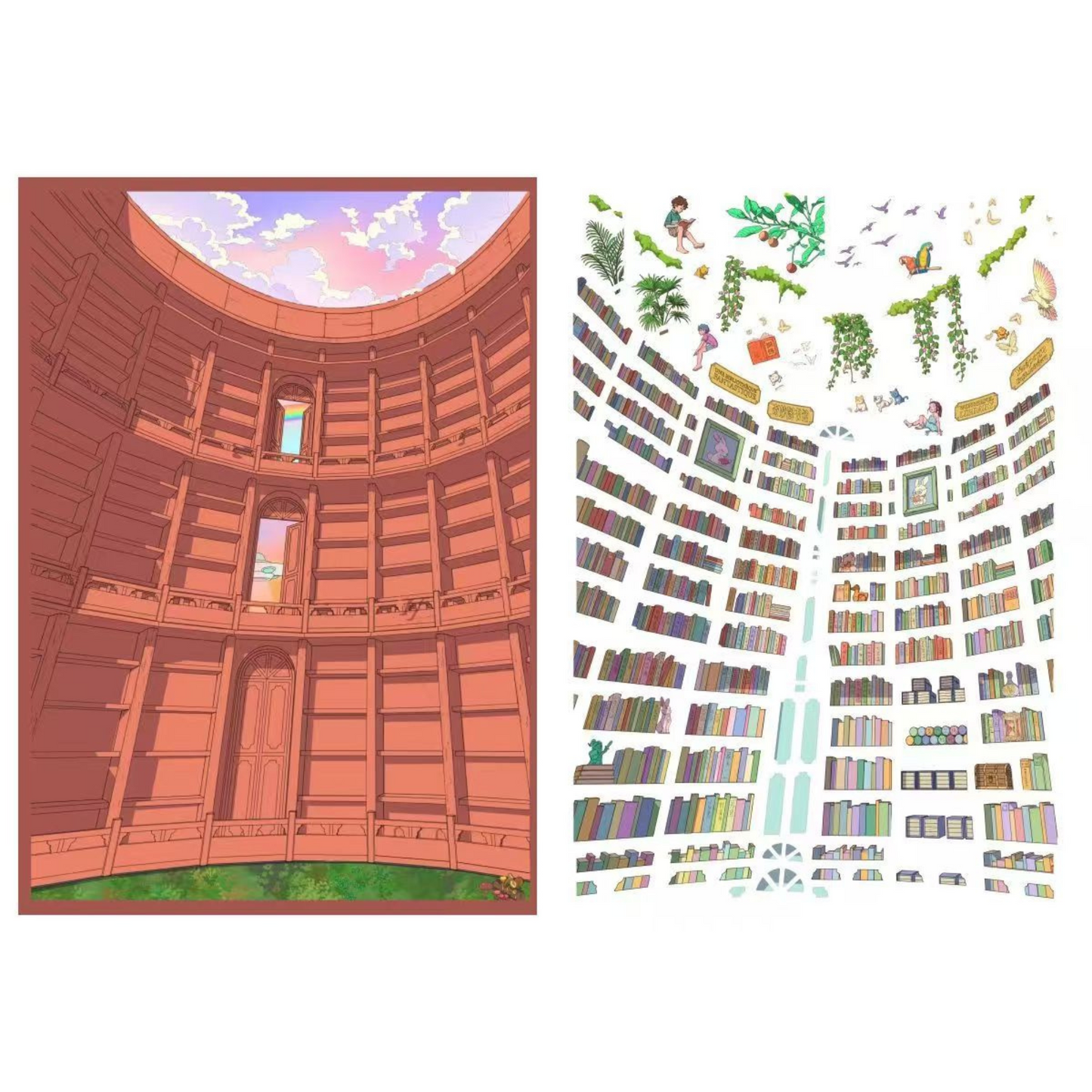 Sky Island Plus Size – 3D Miniature Scene Stickers 2 Themes: My Town | Fantastic Library