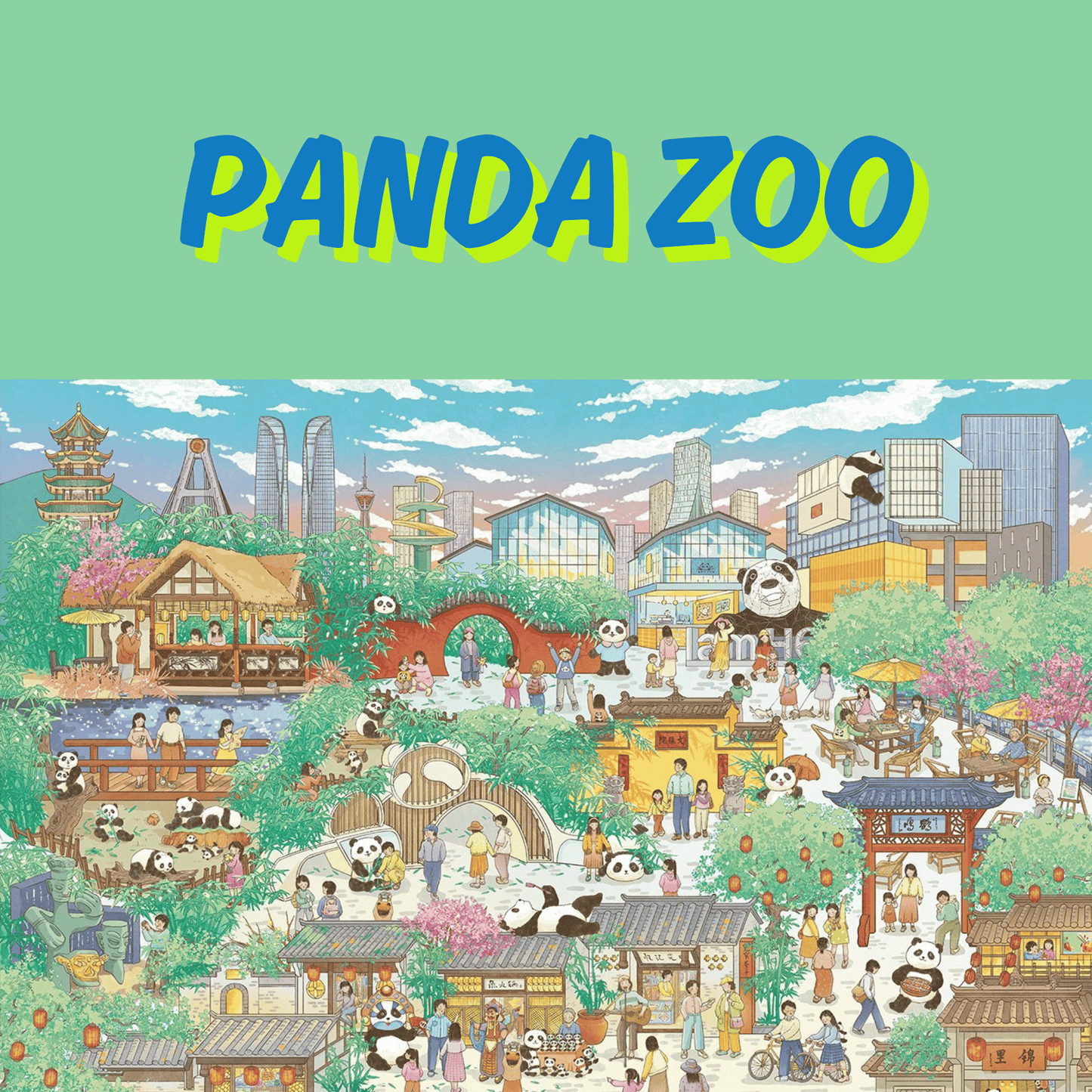 Super Plus! Cute Zoo – 3D Miniature Scene Stickers – 2 Theme Sets: Happy Zoo | Panda Zoo