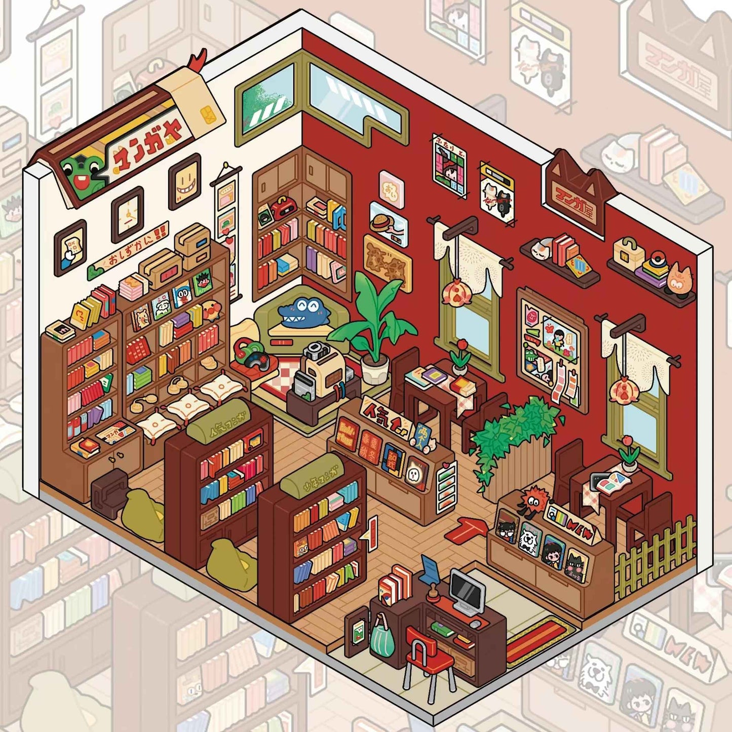 Travel Journal: Japan β 3D Miniature Scene Sticker β 4 Theme Sets: Convenience Store | Oden Shop | Manga House | Variety Store