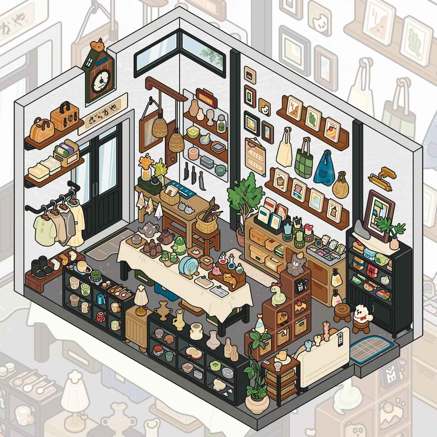 Travel Journal: Japan β 3D Miniature Scene Sticker β 4 Theme Sets: Convenience Store | Oden Shop | Manga House | Variety Store