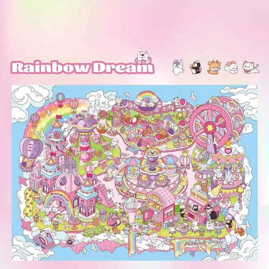 Original Rainbow Dream Plus Amusement Park DIY 3D Miniature Sticker Scenes