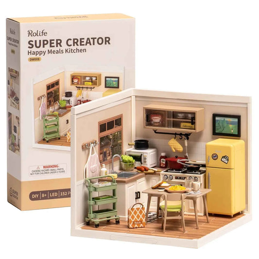 Happy Kitchen 3D Puzzle DIY Miniature Dollhouse - A Fun & Creative Culinary Adventure