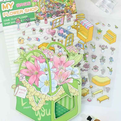 Foldable Gift Boxes – 4 Theme Sets: Handbag | Flower Shop | Claw Machine | Vanity Cabinet
