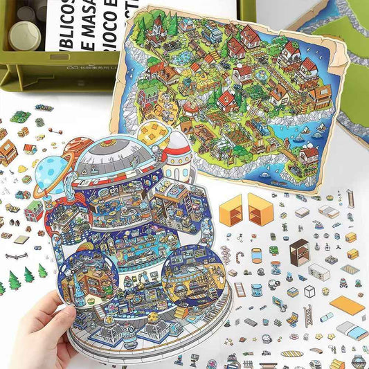 My Cottage Series 3.0 – Plus 3D DIY Miniature Sticker Scenes - 2 Theme Sets: Island Life | Home in the Galaxy