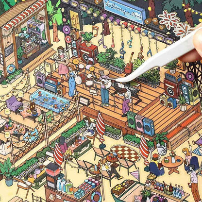 Holiday Time – Plus 3D DIY Miniature Sticker Scenes - 2 Theme Sets: Cloud Café | Island Music Festival