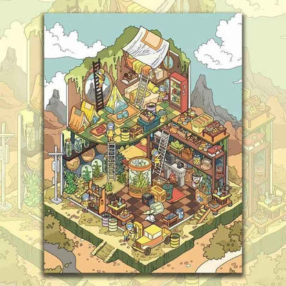 Original Magic Market Series – 3D DIY Miniature Sticker Scenes - 4 Theme Sets: Magic Market | Floating Market | Elf Town | Desert Shelter