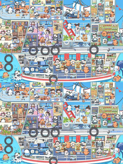 Jumbo Train and Cruise – Plus 3D Miniature Sticker Scenes - 2 Theme Sets: Green Train | Luxury Cruise