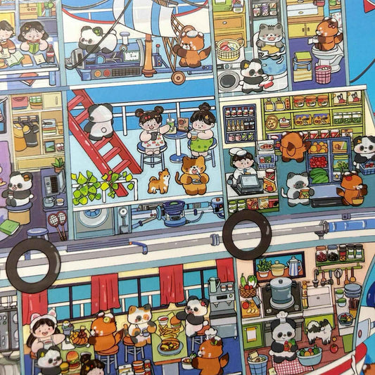 Jumbo Train and Cruise – Plus 3D Miniature Sticker Scenes - 2 Theme Sets: Green Train | Luxury Cruise
