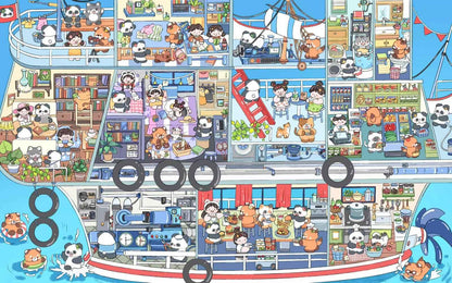 Jumbo Train and Cruise – Plus 3D Miniature Sticker Scenes - 2 Theme Sets: Green Train | Luxury Cruise