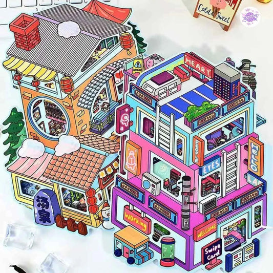Flip-Top 3D Miniature Cottage - Plus Edition: Winter Hot Spring | Cyberpunk