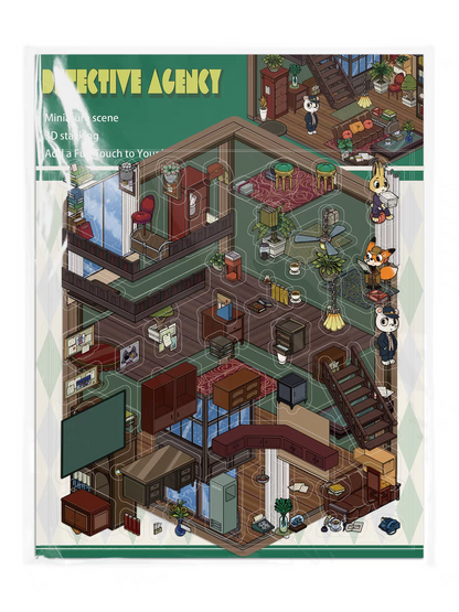 Original Detective Agency 3D DIY Miniature Sticker Scenes